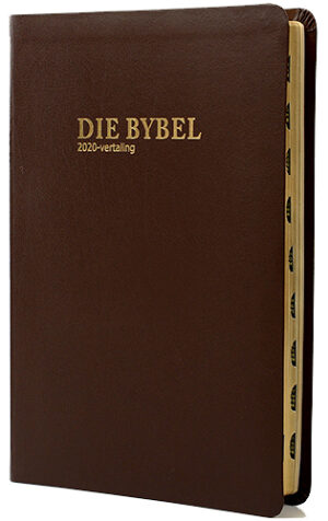 AFRIKAANS 2020 complete Bible, capital letter, medium size, luxury brown bonded leather cover, gilt-edged, thumb index